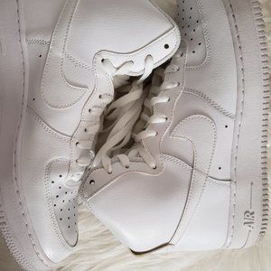 Men's High Top White Nike Air Force Ones - Sz- 10